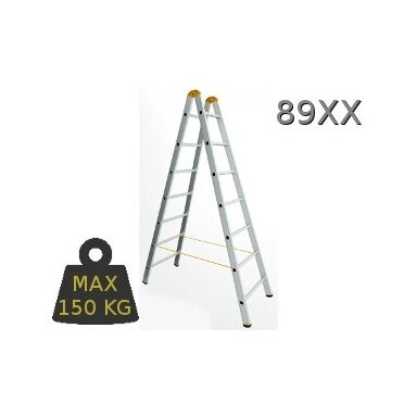 Kopėčios aliuminės, buitinės FORTE | 2x7 pakopų 202cm** Kopėčios aliuminės, buitinės FORTE | 2x7 pakopų 202cm**