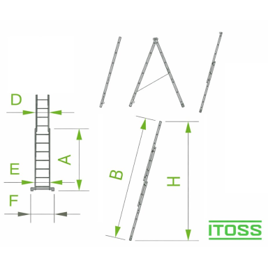 Kopėčios dviejų dalių aliuminės universalios, laiptams (serija 62XX) HOBBY | 2×7 pakopų 193-246 cm Kopėčios dviejų dalių aliuminės universalios, laiptams (serija 62XX) HOBBY | 2×7 pakopų 193-246 cm
