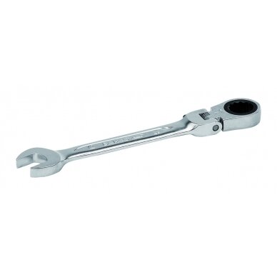 Kombinuotas terkšlinis reversinis raktas su lanksčia galva 41RM 14mm Kombinuotas terkšlinis reversinis raktas su lanksčia galva 41RM 14mm