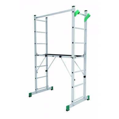 Kopėčios-darbinė aikštelė aliuminė, 2 dalių EUROSTYL | 2x7 pakopų, platforma 34/104cm Kopėčios-darbinė aikštelė aliuminė, 2 dalių EUROSTYL | 2x7 pakopų, platforma 34/104cm