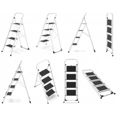 Kopėčios plieninės buitinės Higher | 4 pakopų (baltos) 10 Kopėčios plieninės buitinės Higher | 4 pakopų (baltos) 10