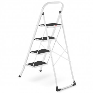 Kopėčios plieninės buitinės Higher | 4 pakopų (baltos) 2 Kopėčios plieninės buitinės Higher | 4 pakopų (baltos) 2