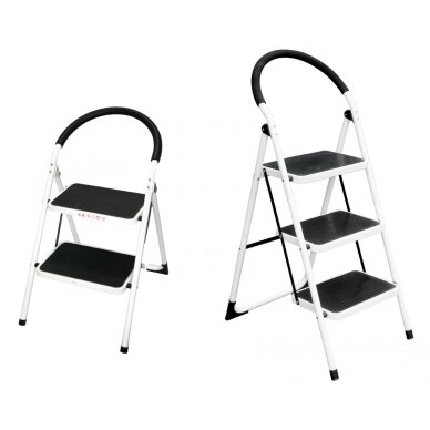Kopėčios plieninės buitinės Lansi | 3 pakopų 72cm, max 150kg Kopėčios plieninės buitinės Lansi | 3 pakopų 72cm, max 150kg