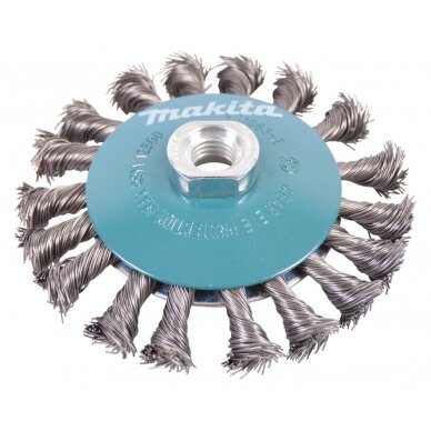 Kūginis šepetys Makita D-39883, 115mm x M14, 0,5mm, 125, 150, 180, 230mm Kūginis šepetys Makita D-39883, 115mm x M14, 0,5mm, 125, 150, 180, 230mm