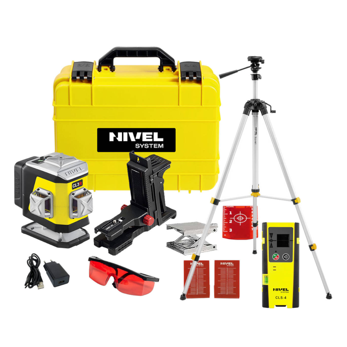 Lazerinis nivelyras Nivel System CL3R komplektas su SJJ-M1 EX+CLS-4 Lazerinis nivelyras Nivel System CL3R komplektas su SJJ-M1 EX+CLS-4