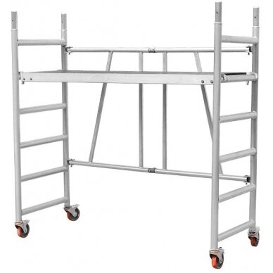 Lansi LS-1002 Aliuminiai pastoliai | 180x72.5x186cm; maks. aukštis pakopos 164.3cm; maks. 200 kg Lansi LS-1002 Aliuminiai pastoliai | 180x72.5x186cm; maks. aukštis pakopos 164.3cm; maks. 200 kg