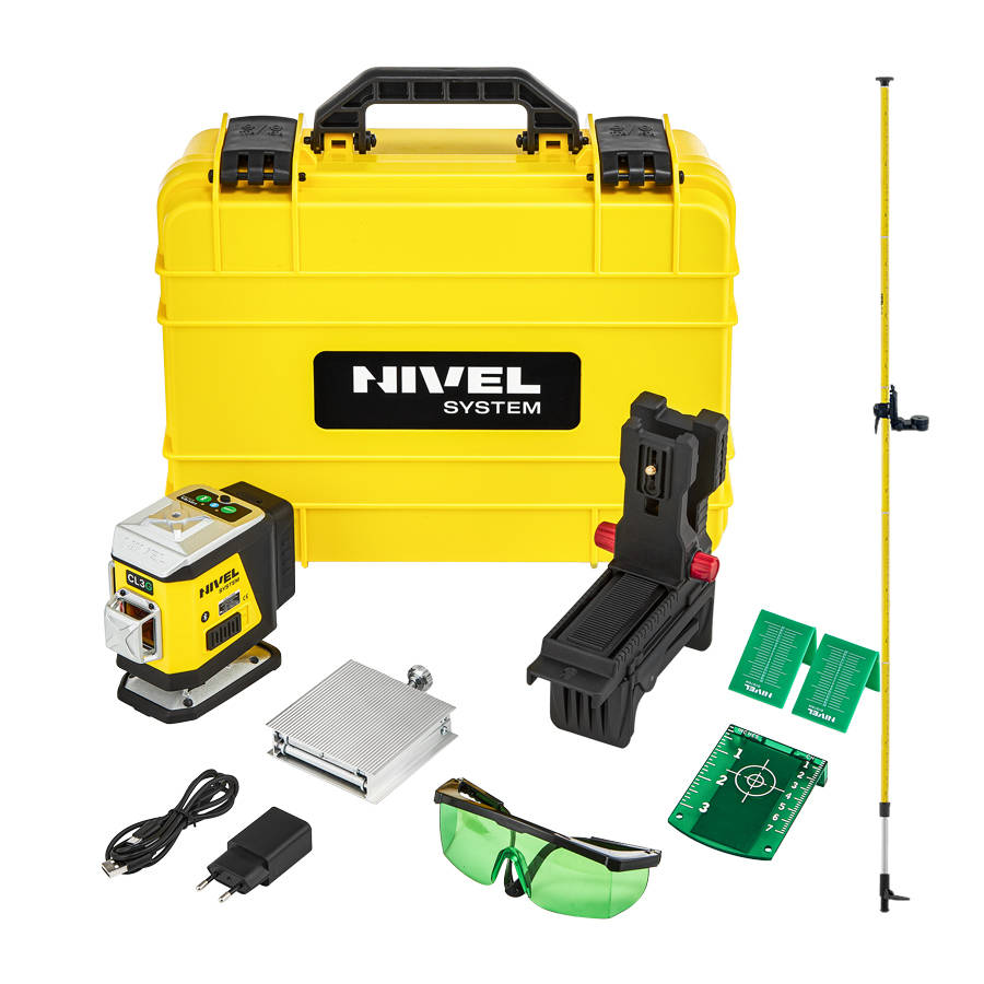 Lazerinis nivelyras Nivel System CL3G komplektas su atramine gaire LP-36 Lazerinis nivelyras Nivel System CL3G komplektas su atramine gaire LP-36