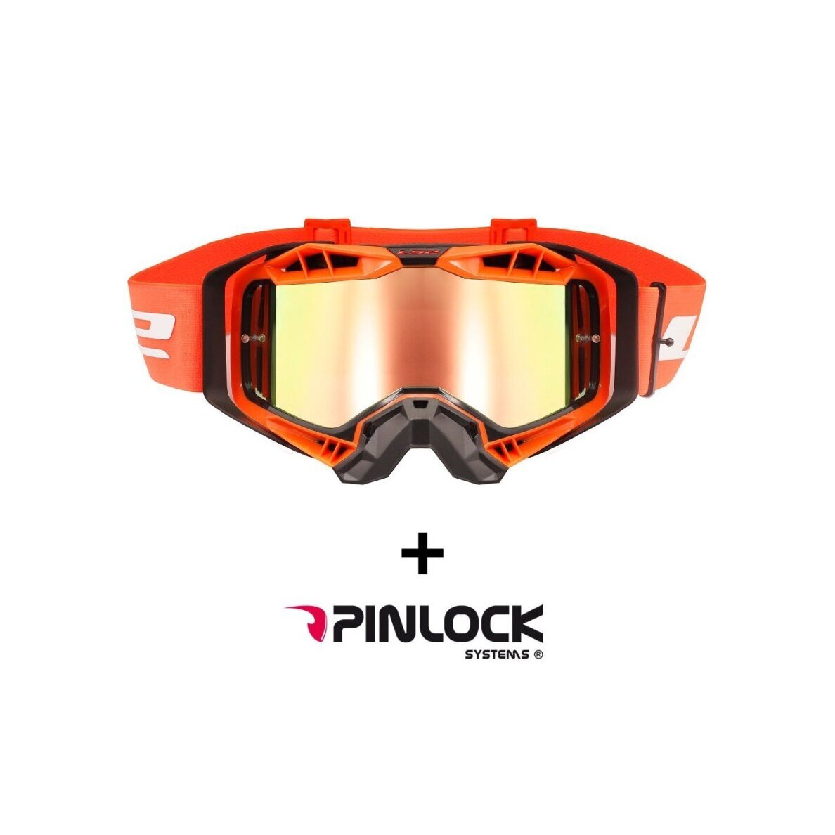 LS2 AURA PRO GOGGLE BLACK ORANGE WITH IRIDIUM VISOR akiniai LS2 AURA PRO GOGGLE BLACK ORANGE WITH IRIDIUM VISOR akiniai
