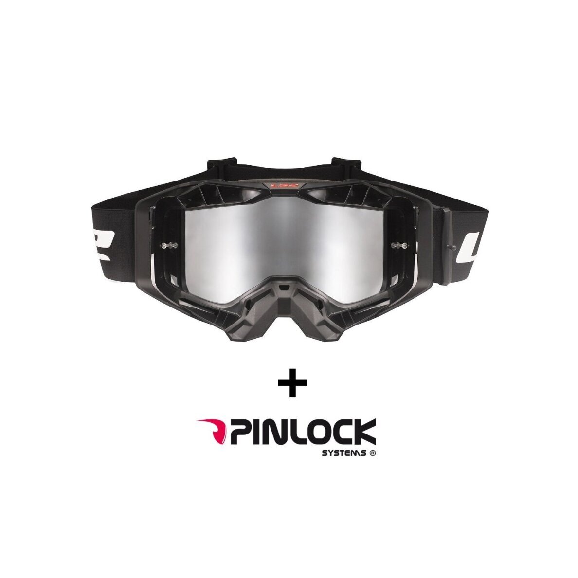 LS2 AURA PRO GOGGLE BLACK WITH IRIDIUM VISOR akiniai