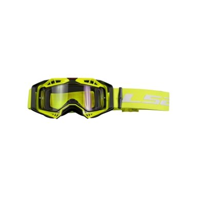 LS2 AURA ENDURO SERIES GOGGLE BLACK H-V YELLOW WITH CLEAR VISOR akiniai