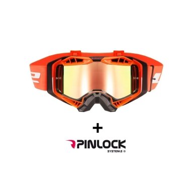 LS2 AURA PRO GOGGLE BLACK ORANGE WITH IRIDIUM VISOR akiniai