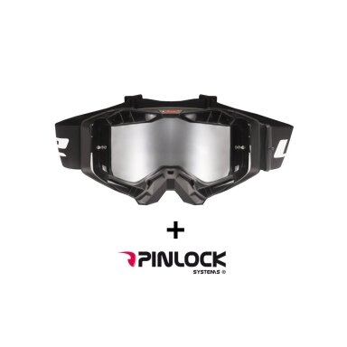 LS2 AURA PRO GOGGLE BLACK WITH IRIDIUM VISOR akiniai