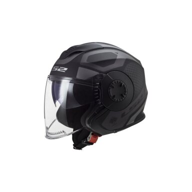 LS2 OF570 VERSO MARKER MATT BLACK TITANIUM atviras šalmas