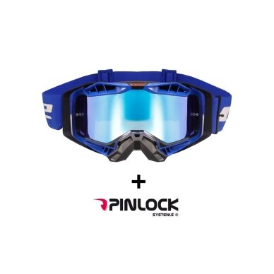 LS2 AURA PRO GOGGLE BLACK BLUE WITH IRIDIUM VISOR akiniai LS2 AURA PRO GOGGLE BLACK BLUE WITH IRIDIUM VISOR akiniai
