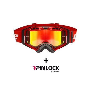 LS2 AURA PRO GOGGLE BLACK RED WITH IRIDIUM VISOR akiniai LS2 AURA PRO GOGGLE BLACK RED WITH IRIDIUM VISOR akiniai