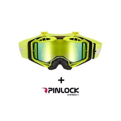 LS2 AURA PRO GOGGLE BLACK YELLOW WITH IRIDIUM VISOR akiniai LS2 AURA PRO GOGGLE BLACK YELLOW WITH IRIDIUM VISOR akiniai