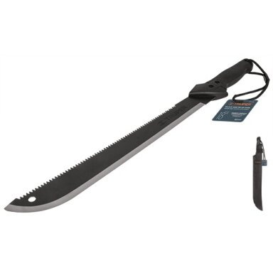 Mačetė su pjūklu. Ilgis 46cm. Patogi neslystanti rankena. Saugus medžiaginis deklas Truper® Mačetė su pjūklu. Ilgis 46cm. Patogi neslystanti rankena. Saugus medžiaginis deklas Truper®