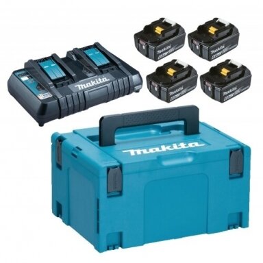 Makita 18v komplektas 4 x 6Ah + įkroviklis DC18RD Makita 18v komplektas 4 x 6Ah + įkroviklis DC18RD