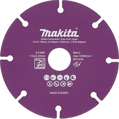 Makita Deimantinis diskas metalui pjauti 125x1,3x22,2 B-53693 Makita Deimantinis diskas metalui pjauti 125x1,3x22,2 B-53693