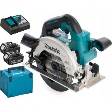 Akumuliatorinis rankinis diskinis pjūklas Makita DHS660RTJ, 18V, 2x5,0Ah Akumuliatorinis rankinis diskinis pjūklas Makita DHS660RTJ, 18V, 2x5,0Ah