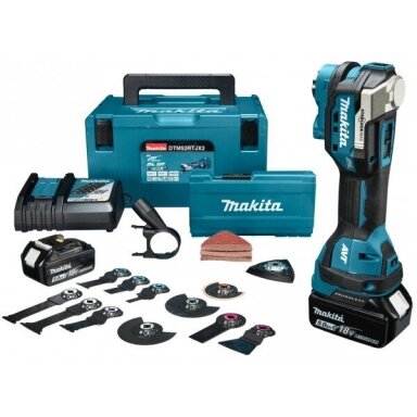 Makita DTM52RTJX2 Akumuliatorinis universalus multifunkcinis įrankis su priedais (18V 2 x 5Ah akumuliatoriai) Makita DTM52RTJX2 Akumuliatorinis universalus multifunkcinis įrankis su priedais (18V 2 x 5Ah akumuliatoriai)