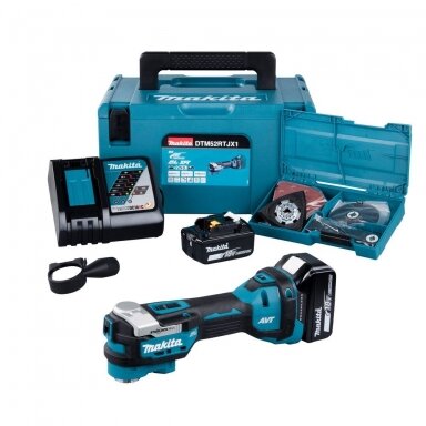 Makita DTM52RTJX1 Akumuliatorinis universalus multifunkcinis įrankis su priedais (18V 2 x 5Ah akumuliatoriai) Makita DTM52RTJX1 Akumuliatorinis universalus multifunkcinis įrankis su priedais (18V 2 x 5Ah akumuliatoriai)