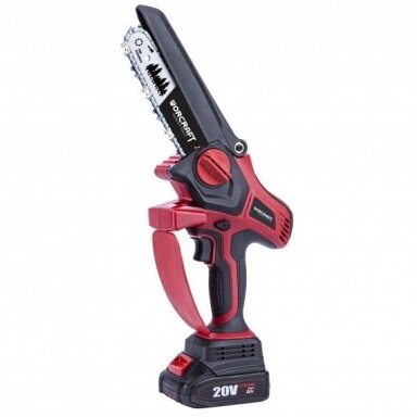 Akumuliatorinis grandininis mini pjūklas Worckaft CHSS20LiB, 20V LI-ION Akumuliatorinis grandininis mini pjūklas Worckaft CHSS20LiB, 20V LI-ION