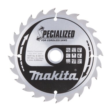 Makita Pjovimo diskas 165x20x1,5mm 24T B-09173 Makita Pjovimo diskas 165x20x1,5mm 24T B-09173