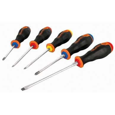 Magnetinių atsuktuvų rinkinys, Ergo rankenos, 5 dalys Truper® Magnetinių atsuktuvų rinkinys, Ergo rankenos, 5 dalys Truper®