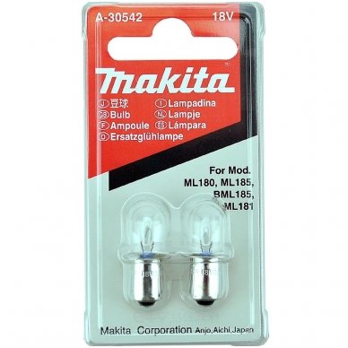 Makita 2 vnt. Lemputė A-30542 Makita 2 vnt. Lemputė A-30542
