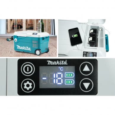 Makita DCW180Z Akumuliatorinis šaldiklis ir šildiklis (Be 18V akumuliatorių ir kroviklio) 10
