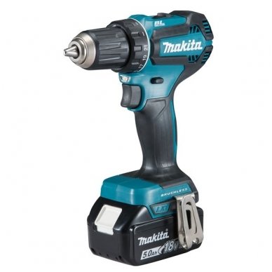 Makita DDF485RTJ Akumuliatorinis gręžtuvas (18V 2 x 5Ah akumuliatoriai) 1