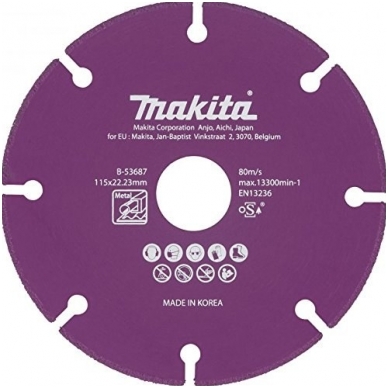 Makita Deimantinis diskas metalui pjauti 125x1,3x22,2 B-53693 Makita Deimantinis diskas metalui pjauti 125x1,3x22,2 B-53693