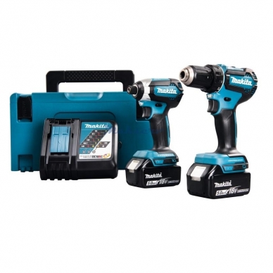 Makita DLX2289TJ bešepetėlinių akumuliatorinių įrankių rinkinys (DDF485+DTD153) (18V 2x5Ah akumuliatoriai) Makita DLX2289TJ bešepetėlinių akumuliatorinių įrankių rinkinys (DDF485+DTD153) (18V 2x5Ah akumuliatoriai)