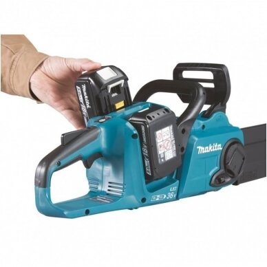Makita DUC353PG2 akumuliatorinis grandininis pjūklas, dvigubas kroviklis 2x6,0Ah 36V=2x18V 3