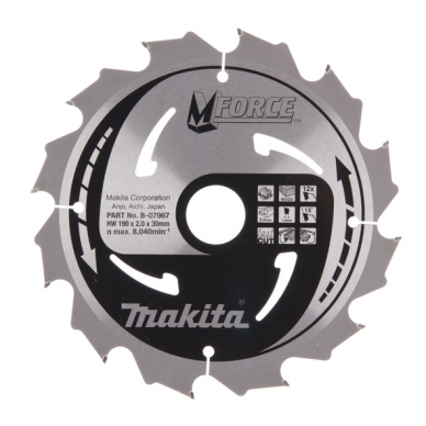 Makita Pjovimo diskas 190x30/20/16x2,0mm 12T B-07967