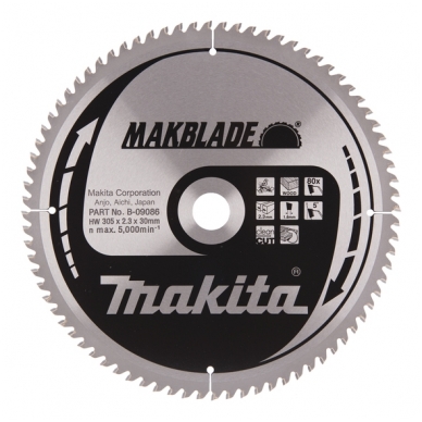 Makita Pjovimo diskas 305x30x2,3mm 80T B-09086 Makita Pjovimo diskas 305x30x2,3mm 80T B-09086