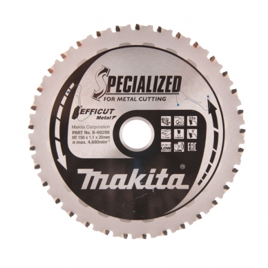 Makita Pjovimo diskas HM 150X20X1,1MM, Z-33, Metalui, B-69288 Makita Pjovimo diskas HM 150X20X1,1MM, Z-33, Metalui, B-69288