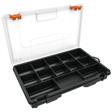 Meistro dėžutė su 13 skyrių 250x170x41mm Truper® Meistro dėžutė su 13 skyrių 250x170x41mm Truper®