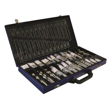 Metalo grąžtų rinkinys metalinėje dėžėje RECTIF HSS 222vnt Ø1-13mm