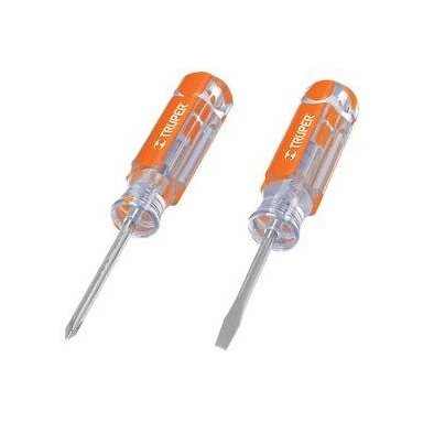 Mini-atsuktuvų rinkinys 2vnt. Kryžminis PH0, plokščias 3,2mm. Bendras ilgis 9cm Truper®