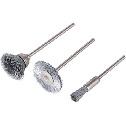 Miniatiūrinių šepečių rinkinys grąžtui 3vnt, 2,3mm kotelis