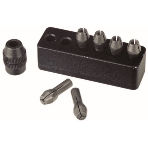 MICROMOT įvorės, 6 vnt. su įvorės veržle ir laikikliu, 1 - 3,2 mm MICROMOT įvorės, 6 vnt. su įvorės veržle ir laikikliu, 1 - 3,2 mm
