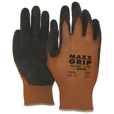 Nailoninės pirštinės su latekso delnu M-Safe Maxx-Grip Lite 50-245, dydis 7/S Nailoninės pirštinės su latekso delnu M-Safe Maxx-Grip Lite 50-245, dydis 7/S