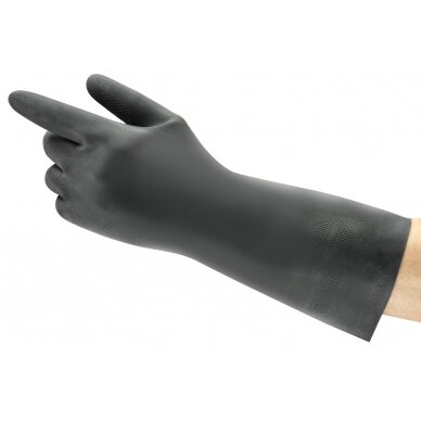 Neopreninės cheminės apsauginės pirštinės Ansell AlphaTec Neoprene 29-500, ilgis 300mm, juodos, dydis 9 Neopreninės cheminės apsauginės pirštinės Ansell AlphaTec Neoprene 29-500, ilgis 300mm, juodos, dydis 9