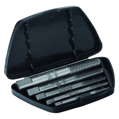 Nulūžusių varžtų ištraukėjų kpl. M3-M18 5 pcs Nulūžusių varžtų ištraukėjų kpl. M3-M18 5 pcs