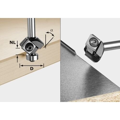 Nuožulnų freza su apsukamomis pjovimo plokštelėmis S8 HW 45° D27 12x12 KL Nuožulnų freza su apsukamomis pjovimo plokštelėmis S8 HW 45° D27 12x12 KL