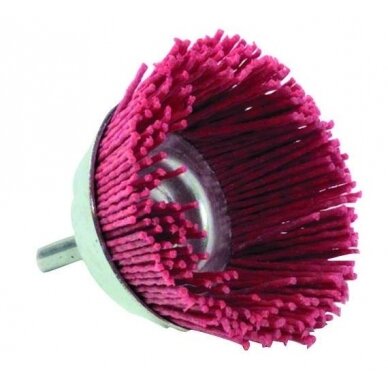 Nylon cup brush for drill, Ø65mm, 1/4" HEX shank Nylon cup brush for drill, Ø65mm, 1/4" HEX shank