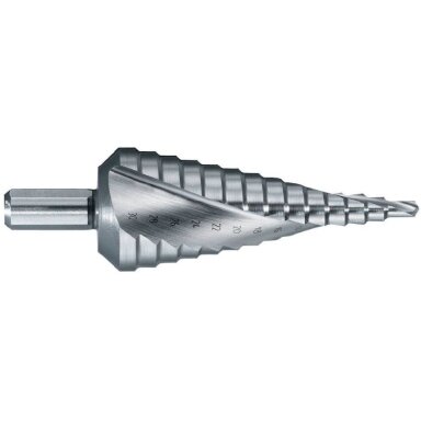 Pakopinis grąžtas Ø6-37 mm. spiralinis, nedengtas.12 pakopų. Tivoly, blisteryje Pakopinis grąžtas Ø6-37 mm. spiralinis, nedengtas.12 pakopų. Tivoly, blisteryje
