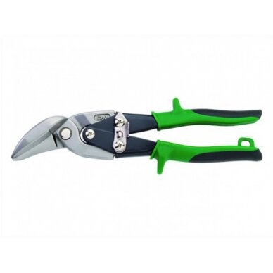 Padidintos sverinės galios žirklės skardai, 240mm HRC 58-60, dėšininės, išlenktos Padidintos sverinės galios žirklės skardai, 240mm HRC 58-60, dėšininės, išlenktos